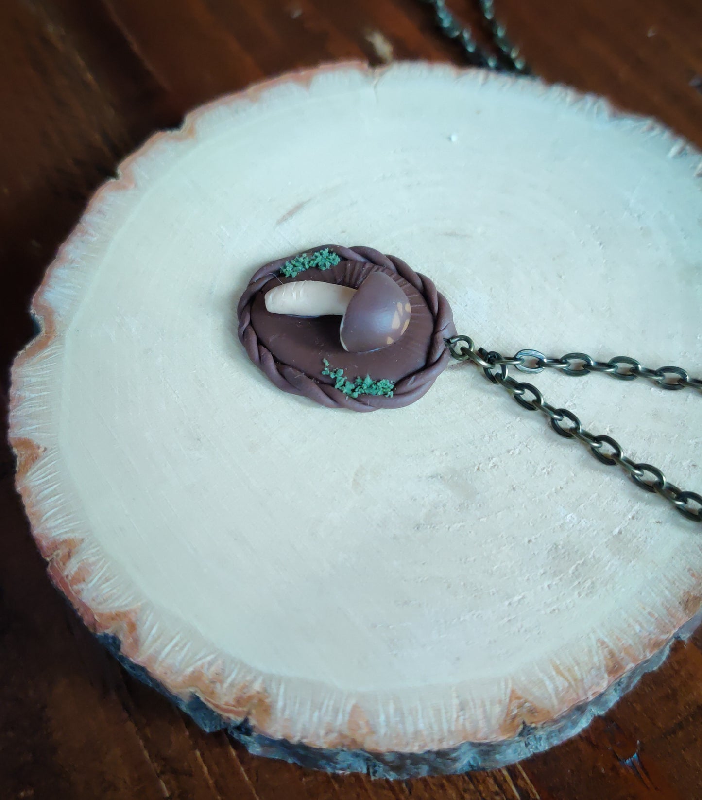 Mushroom specimen pendant - Shiitake