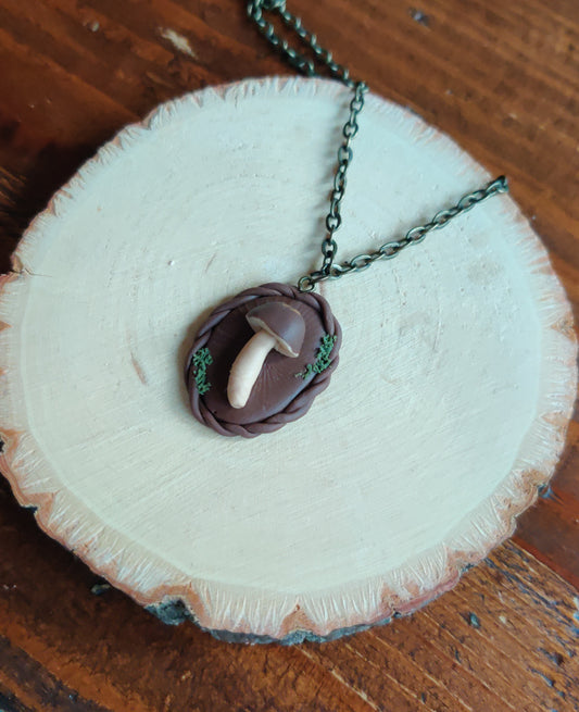 Mushroom specimen pendant - Shiitake