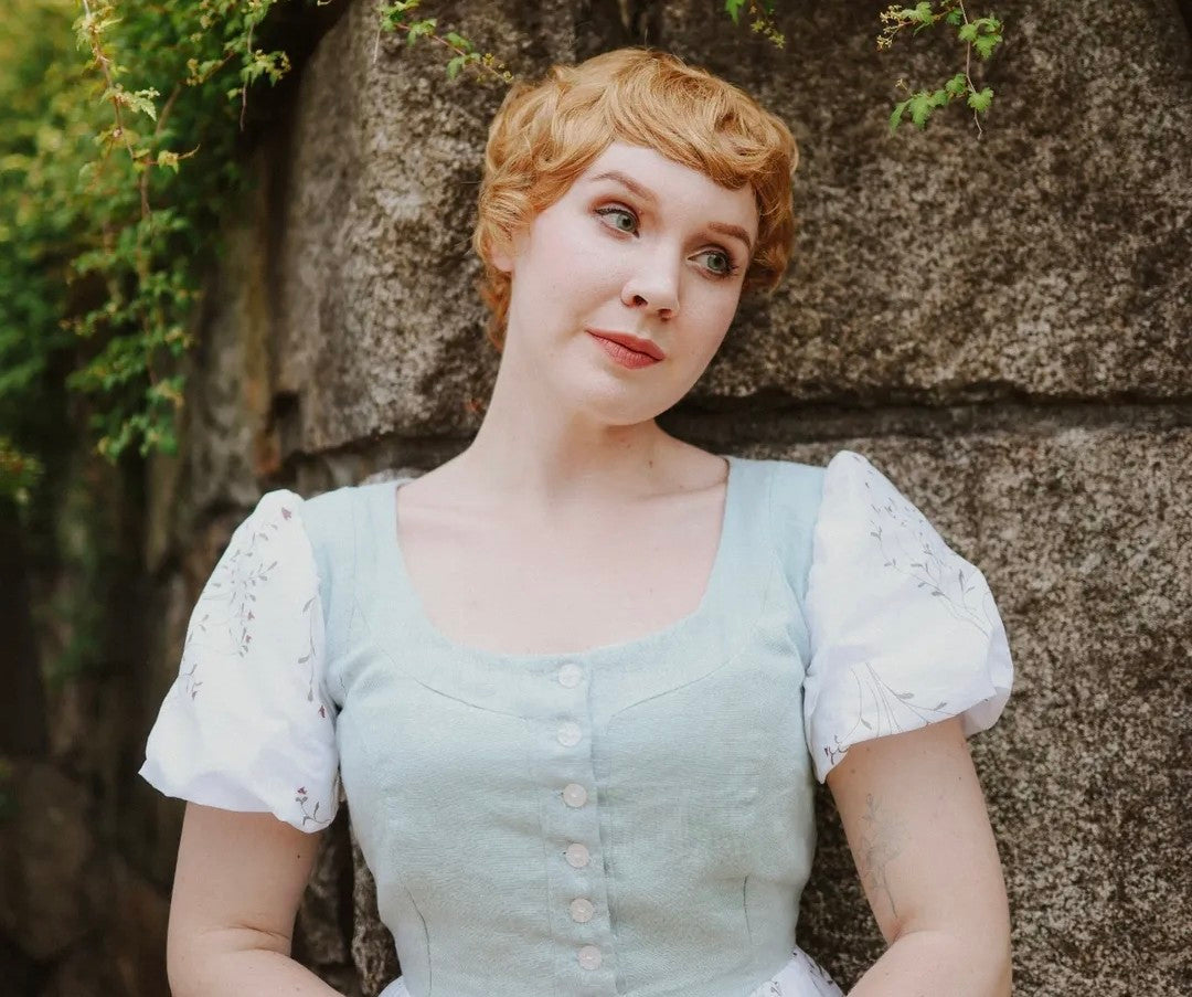 "Maria" floral dirndl dress sound of music