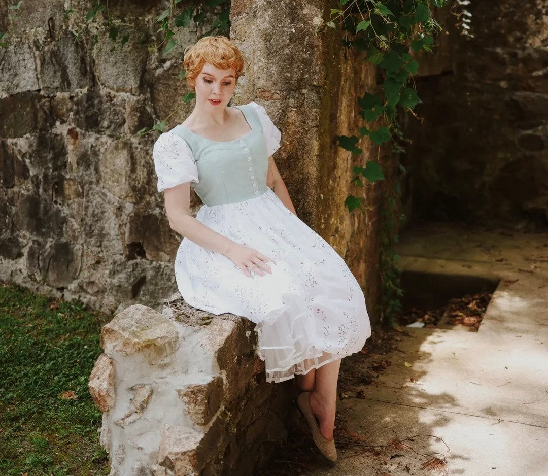 "Maria" floral dirndl dress sound of music