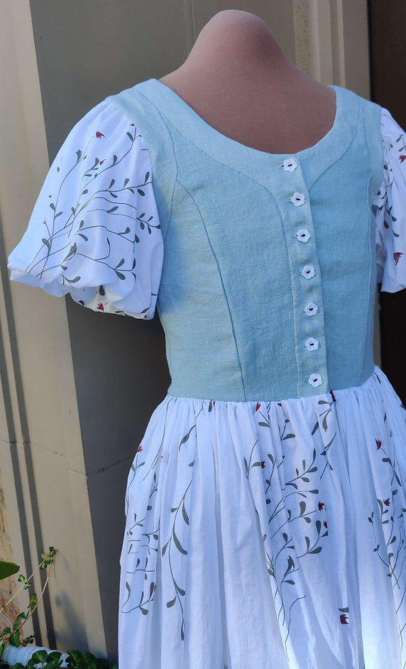 "Maria" floral dirndl dress sound of music