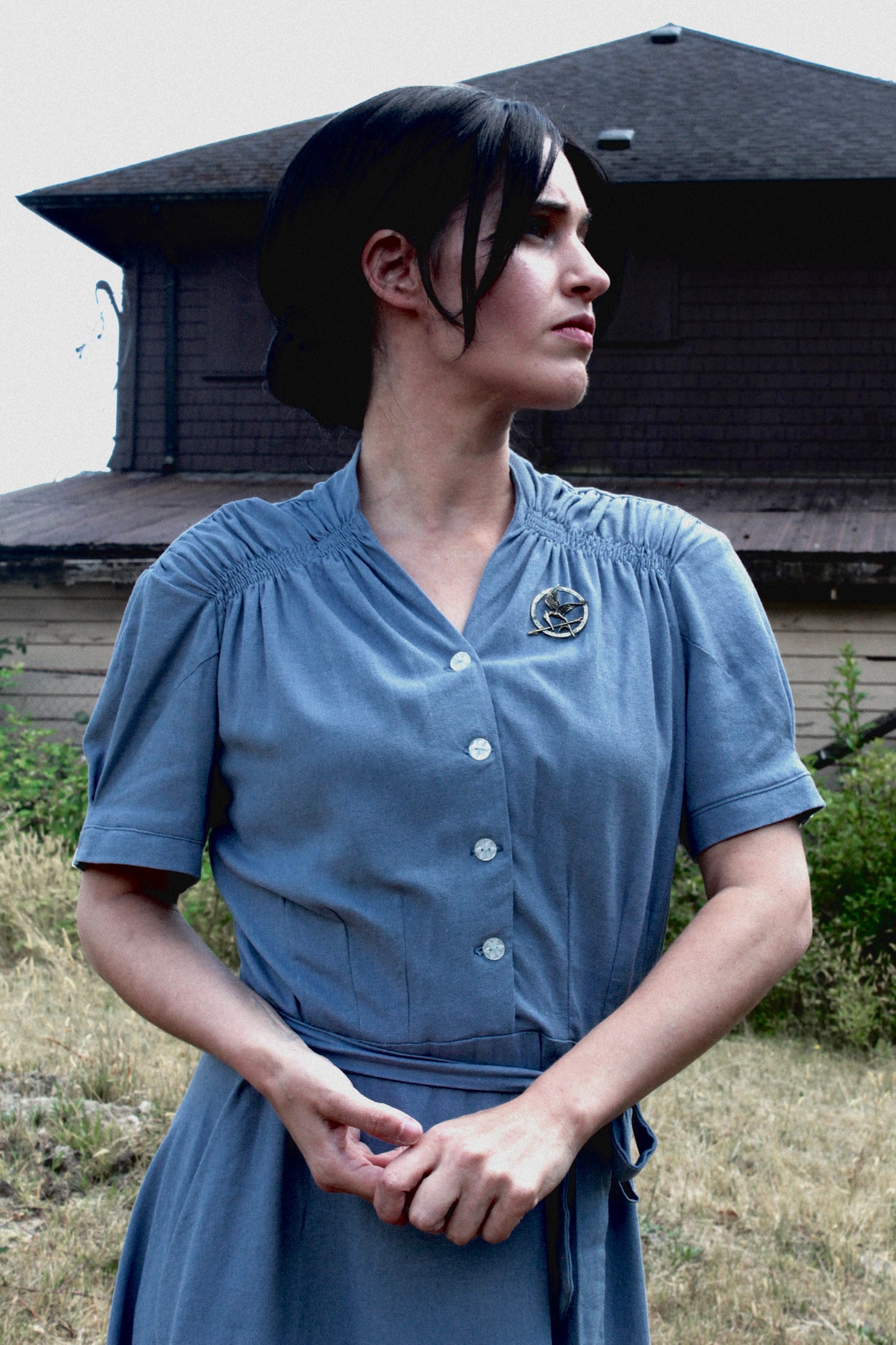 "Katnip" dress 1930s depression era katniss reaping inspired